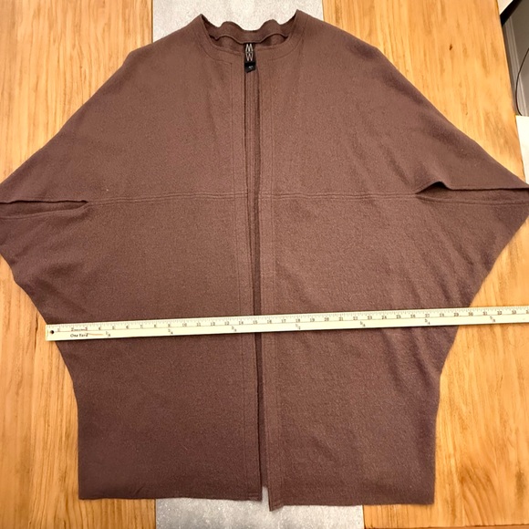 Marla Wynne Brown Wool Blend Knit Poncho Sweater Cardigan Size M-L - Picture 10 of 10